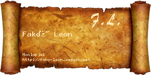 Fakó Leon névjegykártya